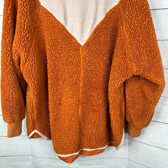 Free People Movement size Small Fall to Rise Quarter Zip Sherpa Fleece Pullover - Picture 10 of 12